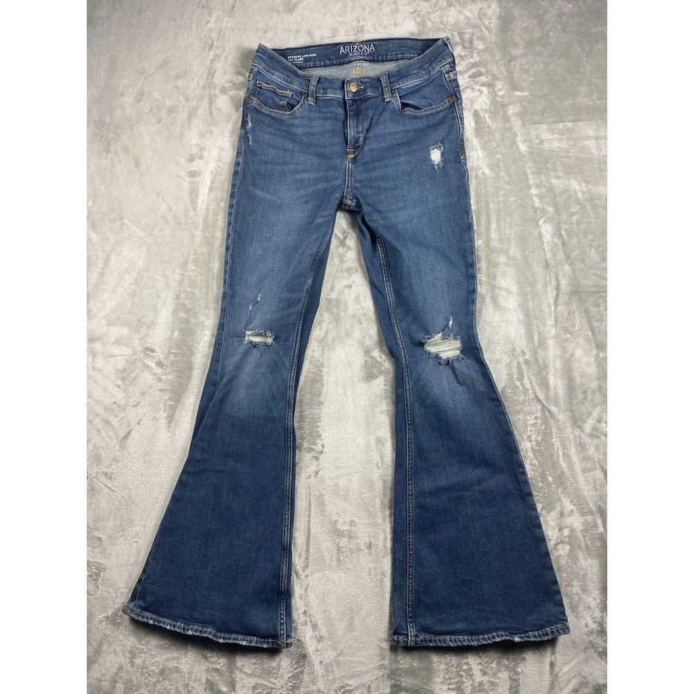 Arizona Jeans Women's 8 Bootcut Blue Extreme Low Rise Y2K Flare‎